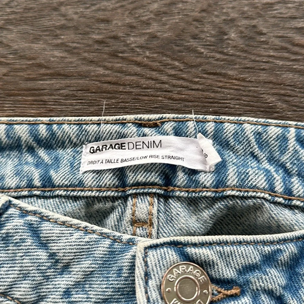 Garage Denim Low Rise Straight Ripped Jeans - Picture 3 of 3